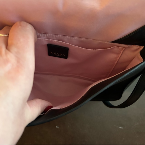 Luana Italy- mini satchel 100% leather purse in Ebony with brass hardware - Picture 12 of 15